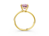 Yellow gold Fancy Pink Radiant  Solitaire Diamond Ring with 4-Prong Setting on a Classic Band_6