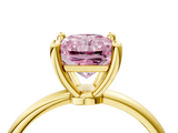 Yellow gold Fancy Pink Radiant  Solitaire Diamond Ring with 4-Prong Setting on a Classic Band_7