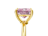 Yellow gold Fancy Pink Radiant  Solitaire Diamond Ring with 4-Prong Setting on a Classic Band_8