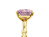 Yellow gold Fancy Pink Radiant  Solitaire Diamond Ring with Bamboo Band and Four-Prong Setting_28