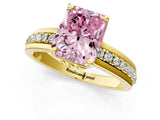 Yellow gold Fancy Pink Radiant  Solitaire Diamond Ring with Channel Set Band and Six-Prong Setting_49