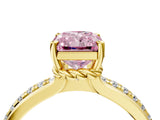 Yellow gold Fancy Pink Radiant  Solitaire Diamond Ring with Channel Set Band and Six-Prong Setting_52