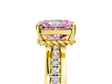 Yellow gold Fancy Pink Radiant  Solitaire Diamond Ring with Channel Set Band and Six-Prong Setting_53