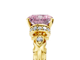 Yellow gold Fancy Pink Radiant  Solitaire Diamond Ring with Filigree Band and Four-Prong Setting_47
