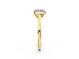 Yellow gold Fancy Pink Radiant  Solitaire Diamond Ring with Four-Prong Setting and Classic Band_5