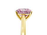 Yellow gold Fancy Pink Radiant  Solitaire Diamond Ring with Four-Prong Setting and Classic Band_8