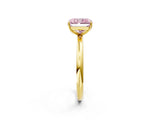 Yellow gold Fancy Pink Radiant  Solitaire Diamond Ring with Four-Prong Setting on a Plain Band_22