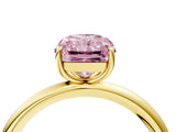 Yellow gold Fancy Pink Radiant  Solitaire Diamond Ring with Four-Prong Setting on a Plain Band_24