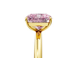 Yellow gold Fancy Pink Radiant  Solitaire Diamond Ring with Four-Prong Setting on a Plain Band_25