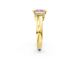 Yellow gold Fancy Pink Radiant  Solitaire Diamond Ring with Pave Band and Six-Prong Setting_33