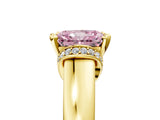Yellow gold Fancy Pink Radiant  Solitaire Diamond Ring with Pave Band and Six-Prong Setting_36