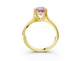 Yellow gold Fancy Pink Radiant  Solitaire Diamond Ring with Six-Prong Cathedral Setting_35