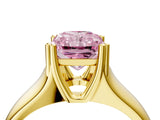 Yellow gold Fancy Pink Radiant  Solitaire Diamond Ring with Six-Prong Cathedral Setting_36