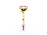 Yellow gold Fancy Pink Radiant  Solitaire Diamond Ring with Six-Prong Setting and Tapered Band_19