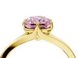 Yellow gold Fancy Pink Radiant  Solitaire Diamond Ring with Six-Prong Setting and Tapered Band_21