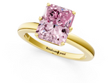Yellow gold Fancy Pink Radiant  Solitaire Diamond Ring with Six-Prong Setting on a Classic Band_4