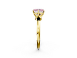 Yellow gold Fancy Pink Radiant  Solitaire Diamond Ring with Six-Prong Setting on a Classic Band_5