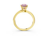 Yellow gold Fancy Pink Radiant  Solitaire Diamond Ring with Six-Prong Setting on a Classic Band_6
