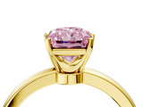 Yellow gold Fancy Pink Radiant  Solitaire Diamond Ring with Six-Prong Setting on a Classic Band_7