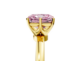 Yellow gold Fancy Pink Radiant  Solitaire Diamond Ring with Six-Prong Setting on a Classic Band_8