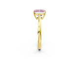 Yellow gold Fancy Pink Radiant  Solitaire Diamond Ring with Split Shank and Four-Prong Setting_14