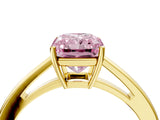Yellow gold Fancy Pink Radiant  Solitaire Diamond Ring with Split Shank and Four-Prong Setting_16