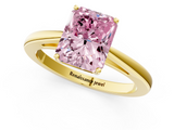 Yellow gold Fancy Pink Radiant  Solitaire Diamond Ring with Split Shank and Four-Prong Setting_21