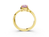 Yellow gold Fancy Pink Radiant  Solitaire Diamond Ring with Split Shank and Prong Setting_44