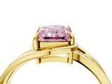 Yellow gold Fancy Pink Radiant  Solitaire Diamond Ring with Split Shank and Prong Setting_45