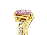 Yellow gold Fancy Pink Radiant  Solitaire Diamond Ring with Split Shank and Prong Setting_46