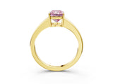 Yellow gold Fancy Pink Radiant  Solitaire Diamond Ring with Tapered Band and Four-Prong Setting_52
