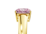 Yellow gold Fancy Pink Radiant  Solitaire Diamond Ring with Tapered Band and Four-Prong Setting_54