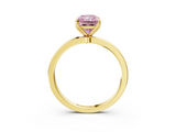 Yellow gold Fancy Pink Radiant  Solitaire Diamond Ring with Thin Band and Four-Prong Setting_6