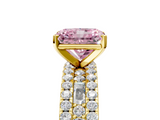 Yellow gold Fancy Pink Radiant  Solitaire Diamond with Pave and Channel Set Band_63