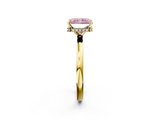 Yellow gold Fancy Pink Radiant  Solitaire Engagement Ring with Cathedral Band and Four-Prong Setting_23