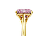 Yellow gold Fancy Pink Radiant  Solitaire Engagement Ring with Four-Prong Setting and Classic Band 5