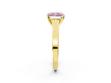Yellow gold Fancy Pink Radiant  Solitaire Engagement Ring with Four-Prong Setting and Tapered Band_5