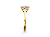 Yellow gold Fancy Pink Radiant  Solitaire Engagement Ring with Six-Prong Setting and Classic Band 3
