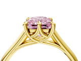 Yellow gold Fancy Pink Radiant  Solitaire Engagement Ring with Six-Prong Setting and Classic Band 5