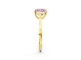Yellow gold Fancy Pink Radiant  Solitaire Heart Prong Engagement Ring with Tapered Band_57