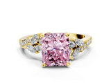 Yellow gold Fancy Pink Radiant  Solitaire Marquise Twist Band with Six-Prong Setting_42