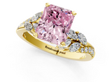 Yellow gold Fancy Pink Radiant  Solitaire Marquise Twist Band with Six-Prong Setting_43