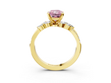 Yellow gold Fancy Pink Radiant  Solitaire Marquise Twist Band with Six-Prong Setting_45