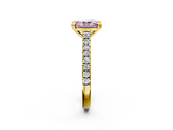 Yellow gold Fancy Pink Radiant  Solitaire Pave Diamond Engagement Ring with Prong Setting_22
