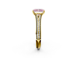 Yellow gold Fancy Pink Radiant  Solitaire Pave Split Shank Engagement Ring with Six-Prong Setting_39
