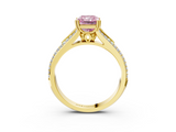 Yellow gold Fancy Pink Radiant  Solitaire Pave Split Shank Engagement Ring with Six-Prong Setting_40