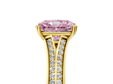 Yellow gold Fancy Pink Radiant  Solitaire Pave Split Shank Engagement Ring with Six-Prong Setting_42