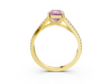 Yellow gold Fancy Pink Radiant  Solitaire Split Shank Pavé Diamond Engagement Ring_391