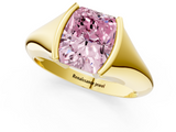 Yellow gold Fancy Pink Radiant  Solitaire Tension Set Diamond Ring_21