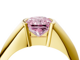 Yellow gold Fancy Pink Radiant  Solitaire Tension Set Diamond Ring_24